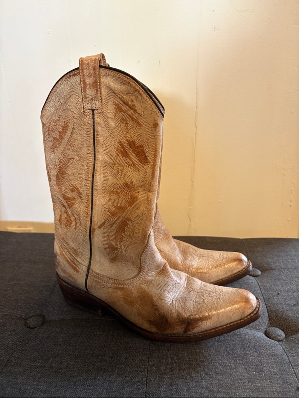 Women’s Metallic Tan Western Heeled Boots